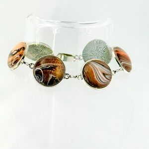 Chic Silver and Brown Women's Bracelet